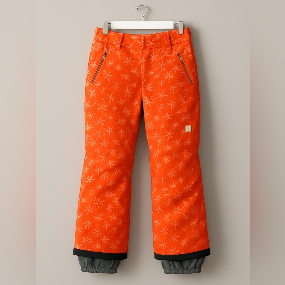 Rossingnol Ski Snowboard Pants Orange Geometric Floral size S